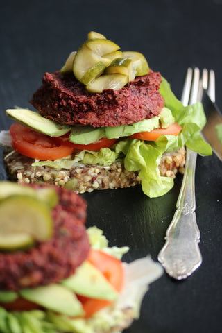 Beetroot and Black Bean Burgers