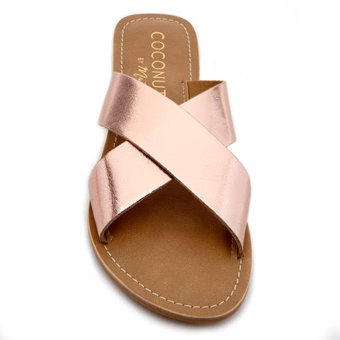 Rose Gold Pebble Slide Sandals by 