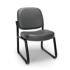 OFM Model 405-VAM Armless Guest and Reception Chair, Anti-Microbial/Anti-Bacterial Vinyl, Charcoal