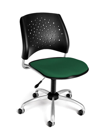 OFM Stars Series Armless Fabric Swivel Chair, Forest Green ; UPC: 845123004654 ; Image 1