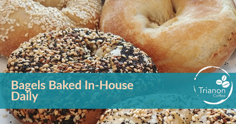 Bagels from Rosen's Bagel Co Baked In-House Daily at Trianon Coffee