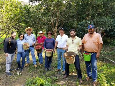 Ben & Jake from Crop to Cup with coffee producers in Mexico