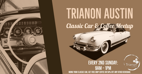 Classic Cars and Coffee Meetup at Trianon Coffee in West Lake HIlls.