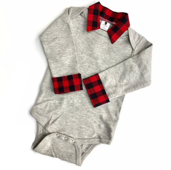 plaid baby outfit