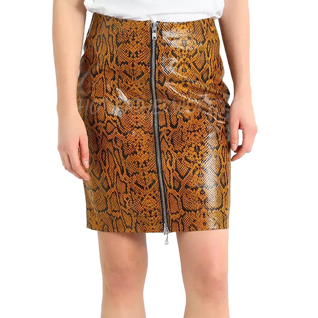 leather leopard print skirt