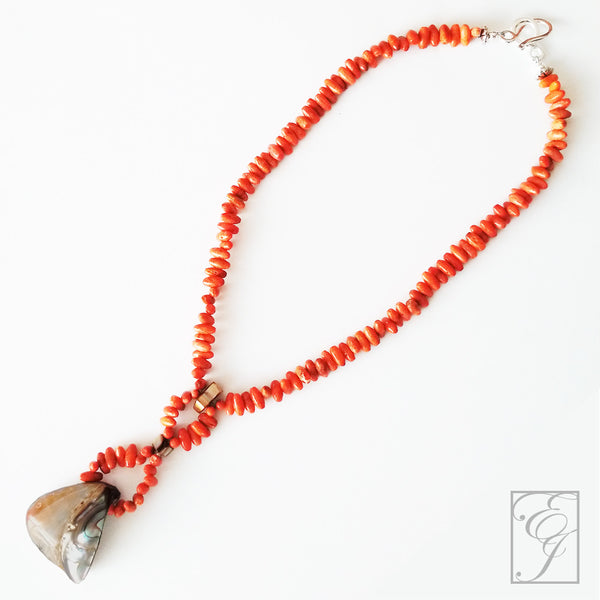 orange coral necklace