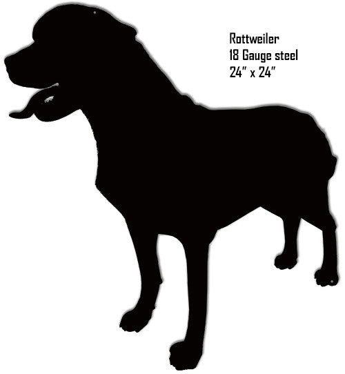 Rottweiler Silhouette Laser Cut Out Metal Sign 24x24