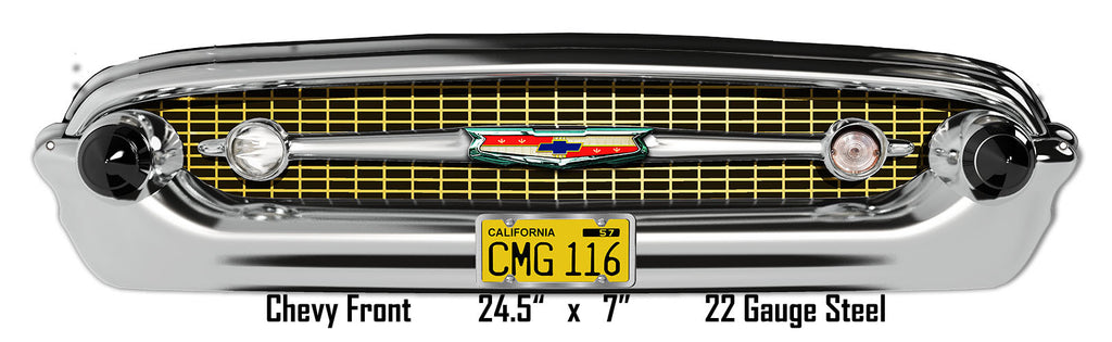 Chevy Front Laser Cut Out Metal Sign 7″x24.5″