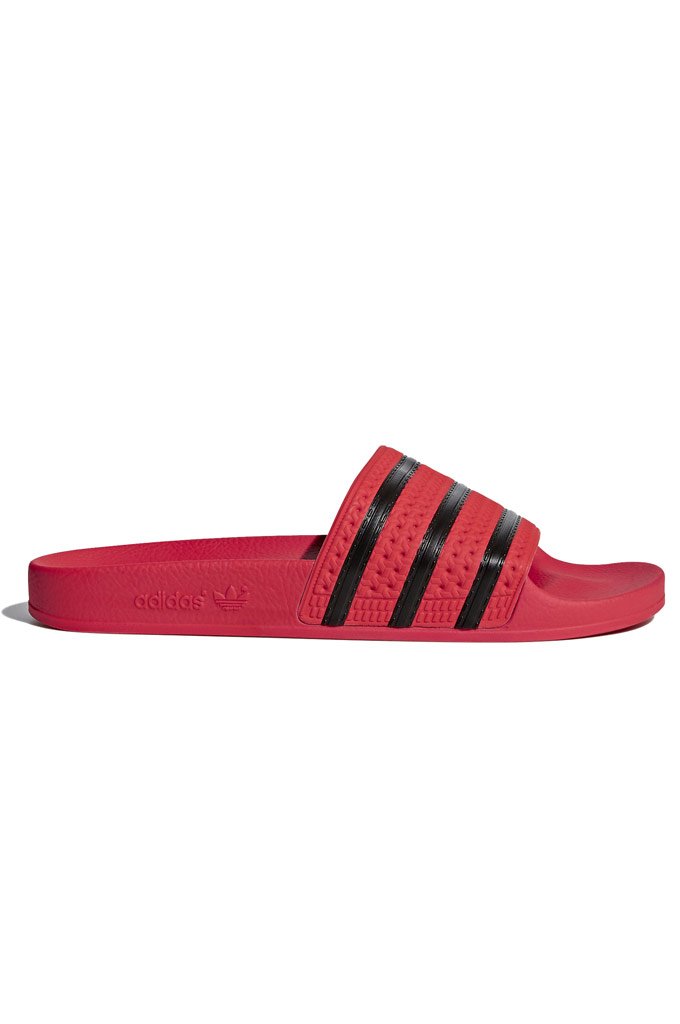 adilette slides red and white