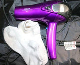 hair dryer and socks