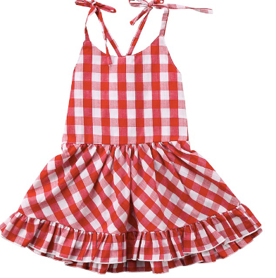 red and white gingham dress