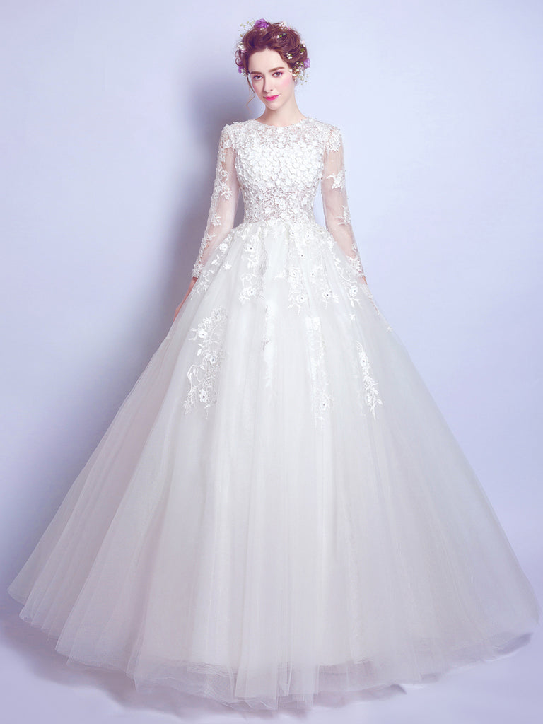 white ball gown