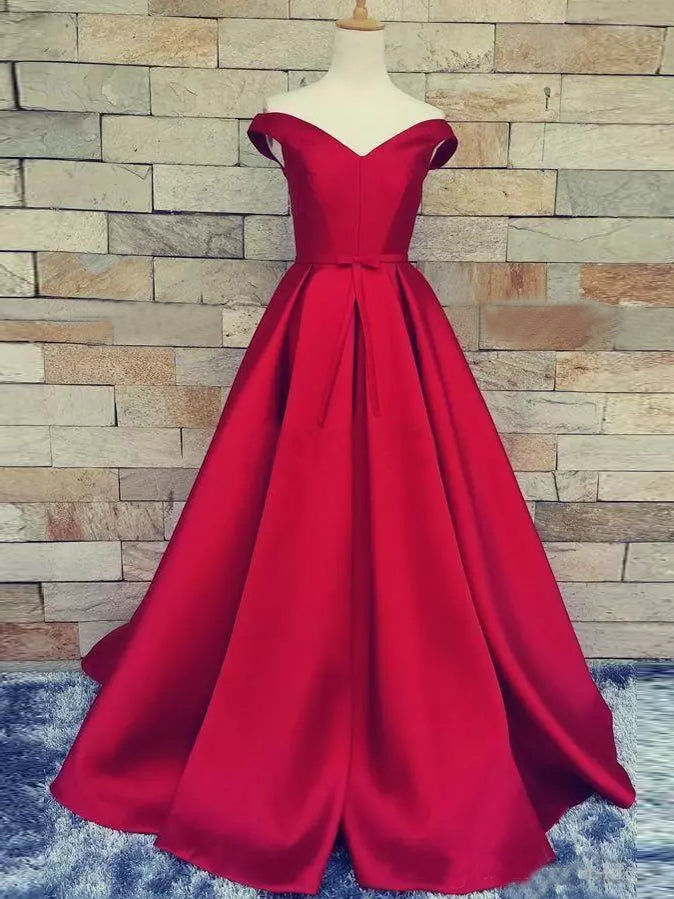 simple satin prom dress