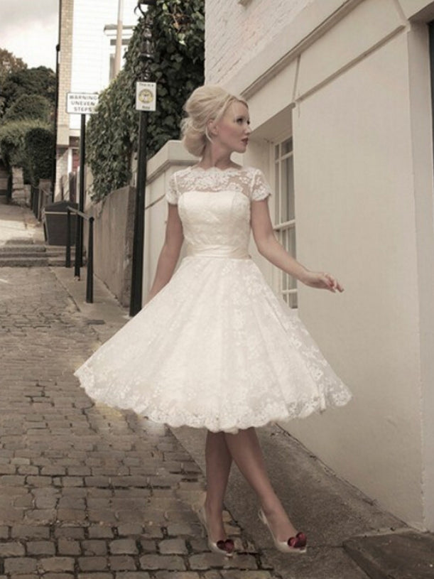 cheap knee length wedding dresses