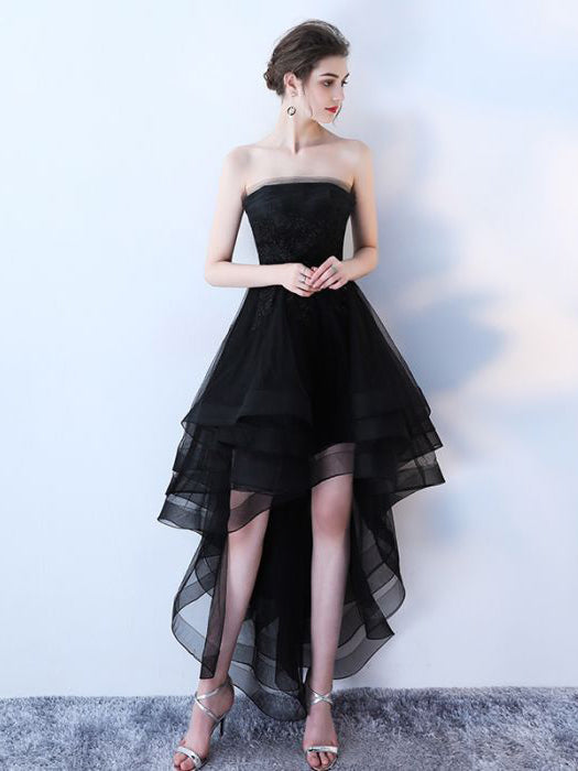 black high low prom dresses