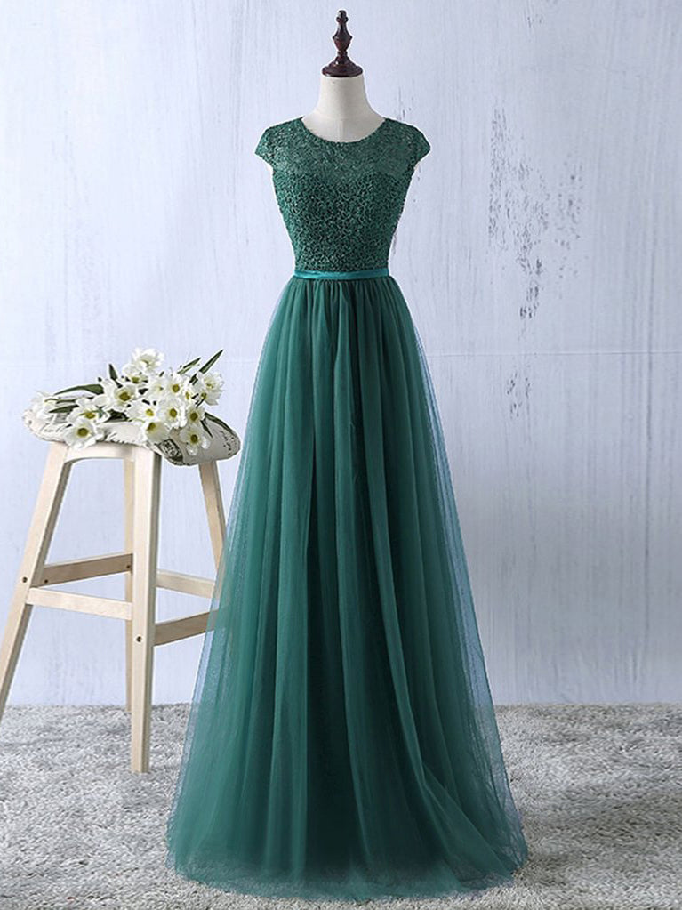 dark green a line dress