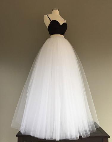white dress with black straps