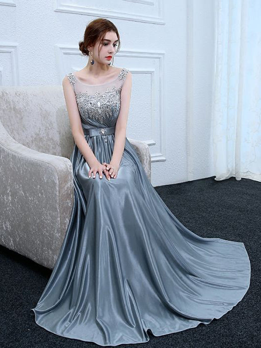 silver dress satin