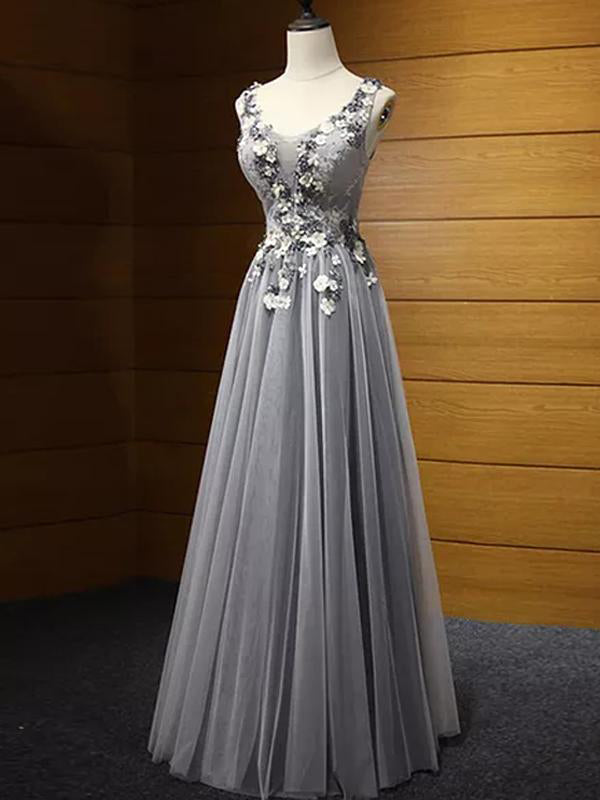 silver a line dress