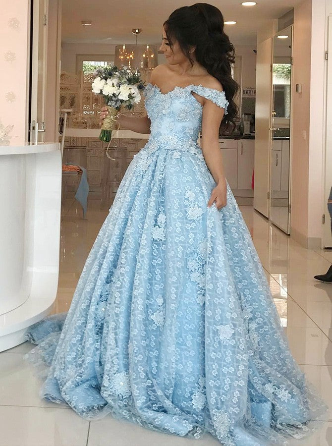 prom dresses sky blue