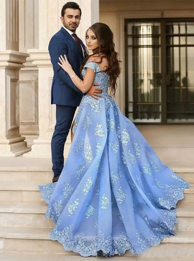 sky blue prom dresses