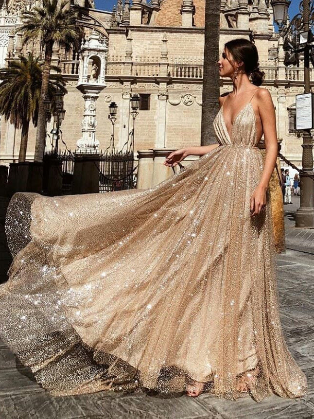 long sparkly gown