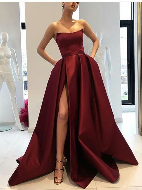 burgundy ball dress