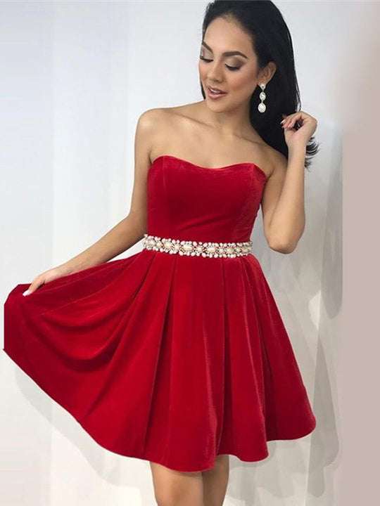 red knee dress