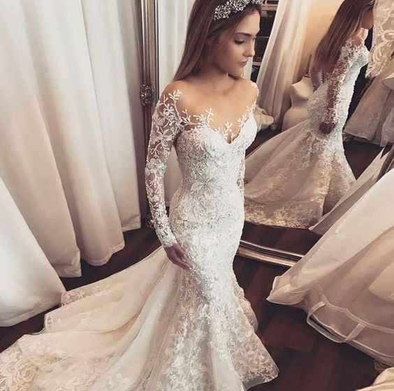 lace bridal dresses with sleeves