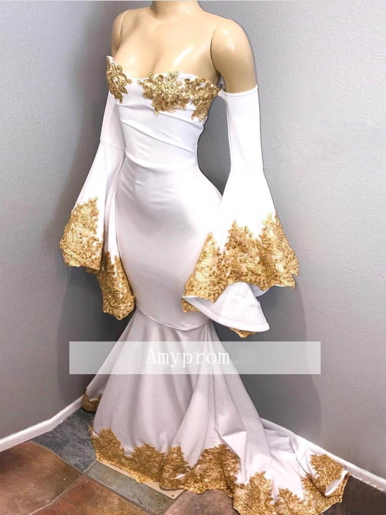 white mermaid formal dress