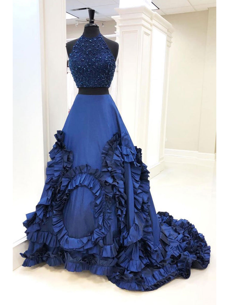 blue long gown