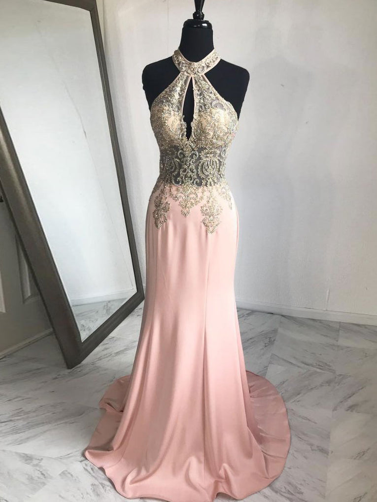 pink sparkly prom dress