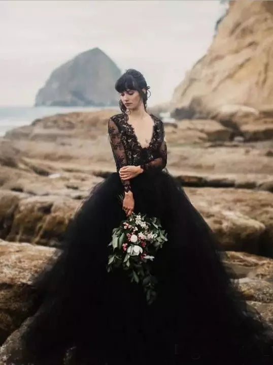 black bridal gowns