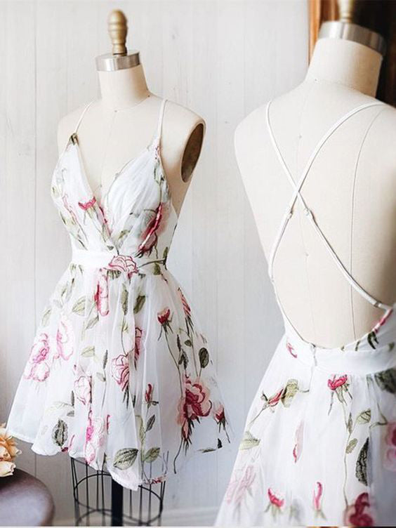 short floral prom dresses