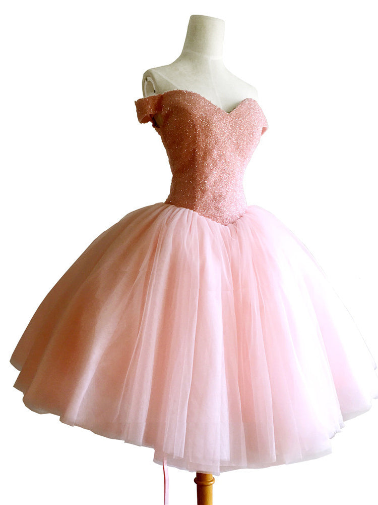 short pink grad dresses