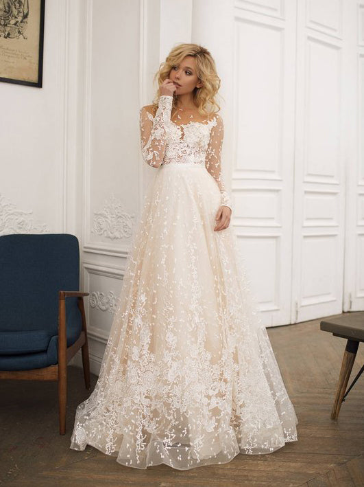 modest lace wedding dresses with sleeves