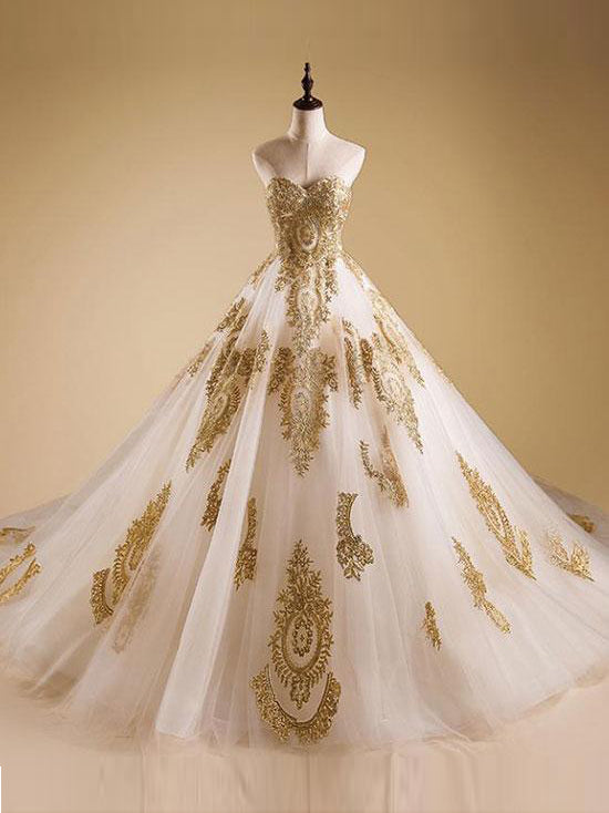 gold dress ball gown