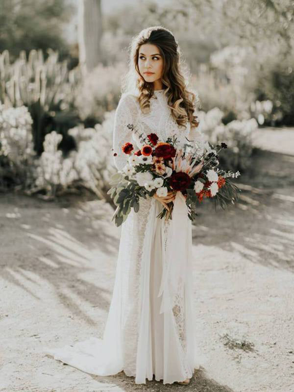 lace wedding gown with sleeves