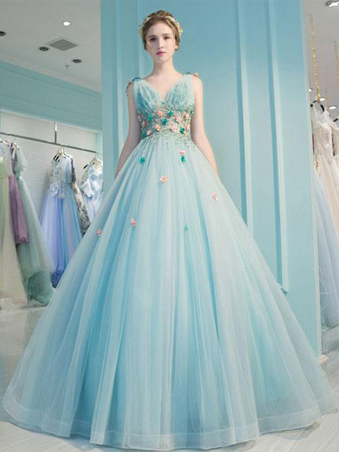 floral ball gown prom dress