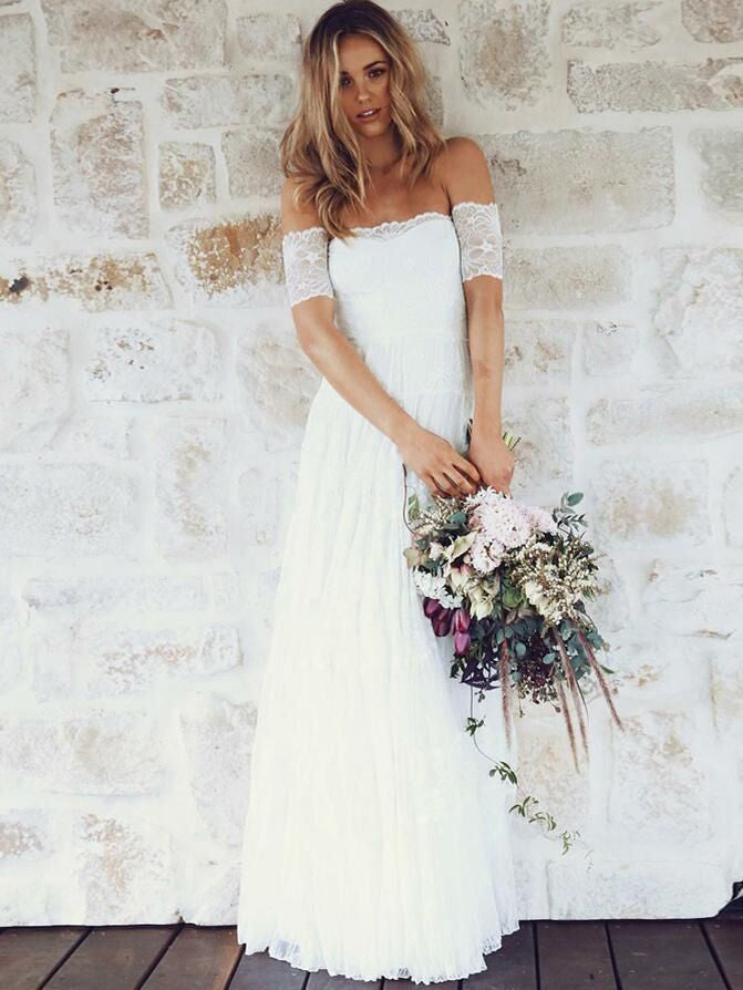 white sundress for beach wedding