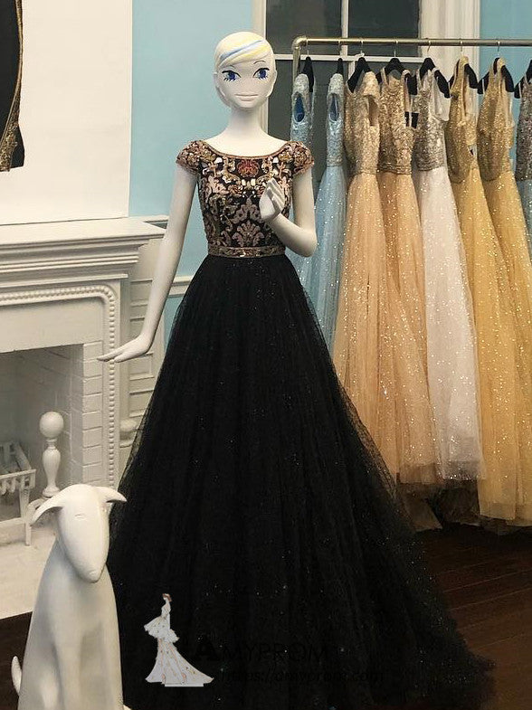 black beaded evening dress