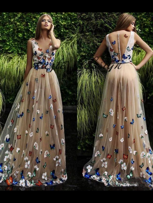 3d floral evening gown