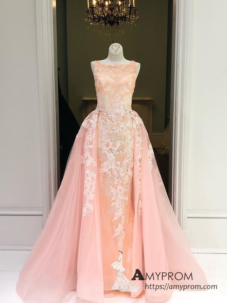 peach formal gowns
