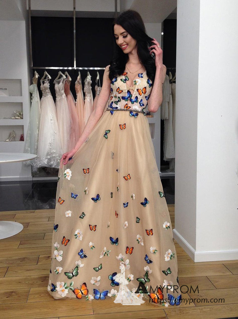 butterfly prom dress