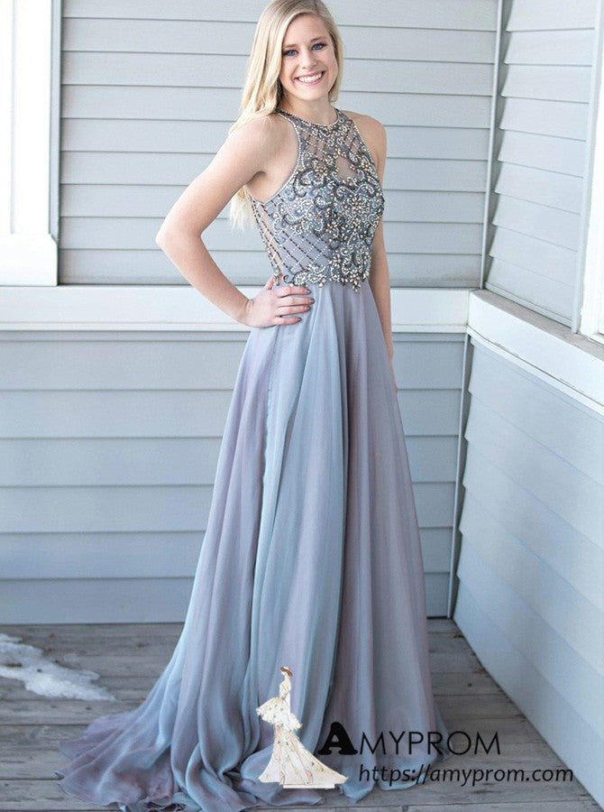 blue and silver evening gowns