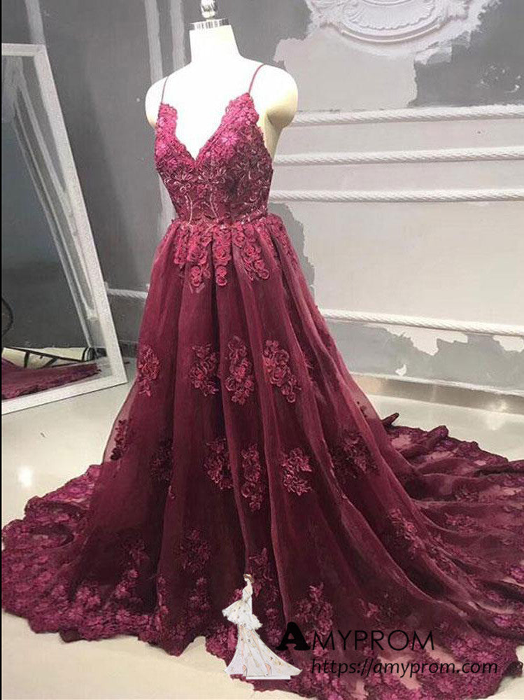 maroon lace formal dress