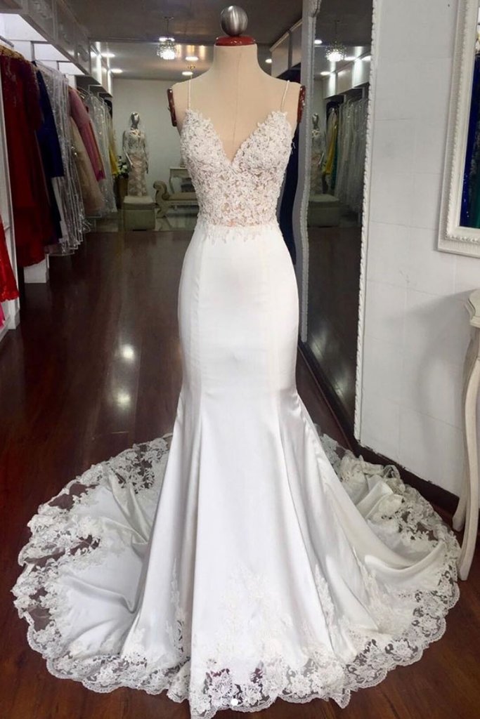 ivory lace evening gown
