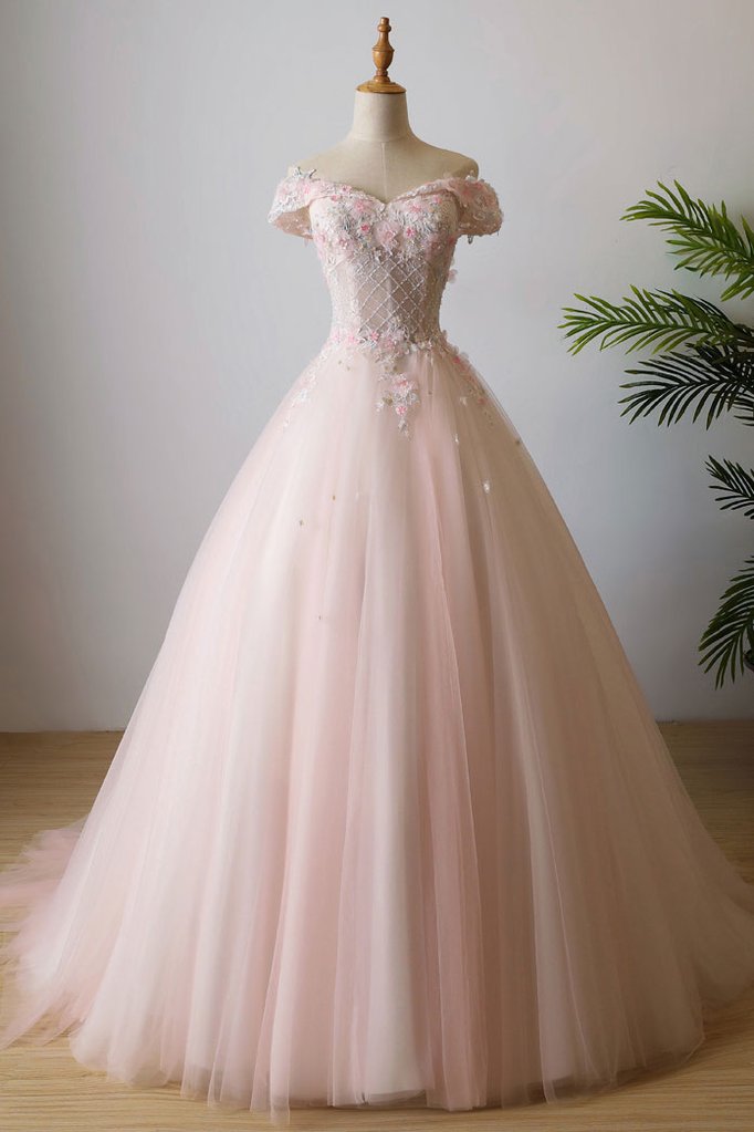 applique ball gown