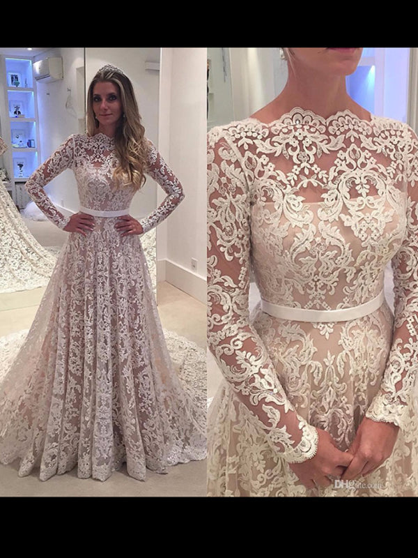 ivory lace evening gown