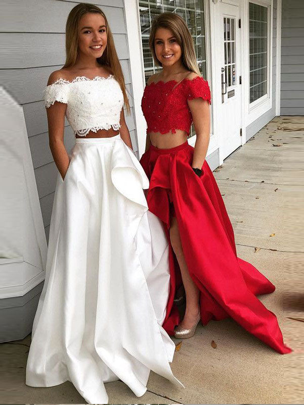 2018 Two Pieces A-line Prom Dresses 